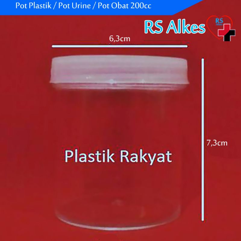 Pot Urine 200cc Pot Plastik Pot Obat Kapsul Pot Test Pot Lab 200cc