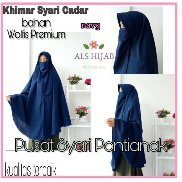 Khimar cadar bahan wolfis premium