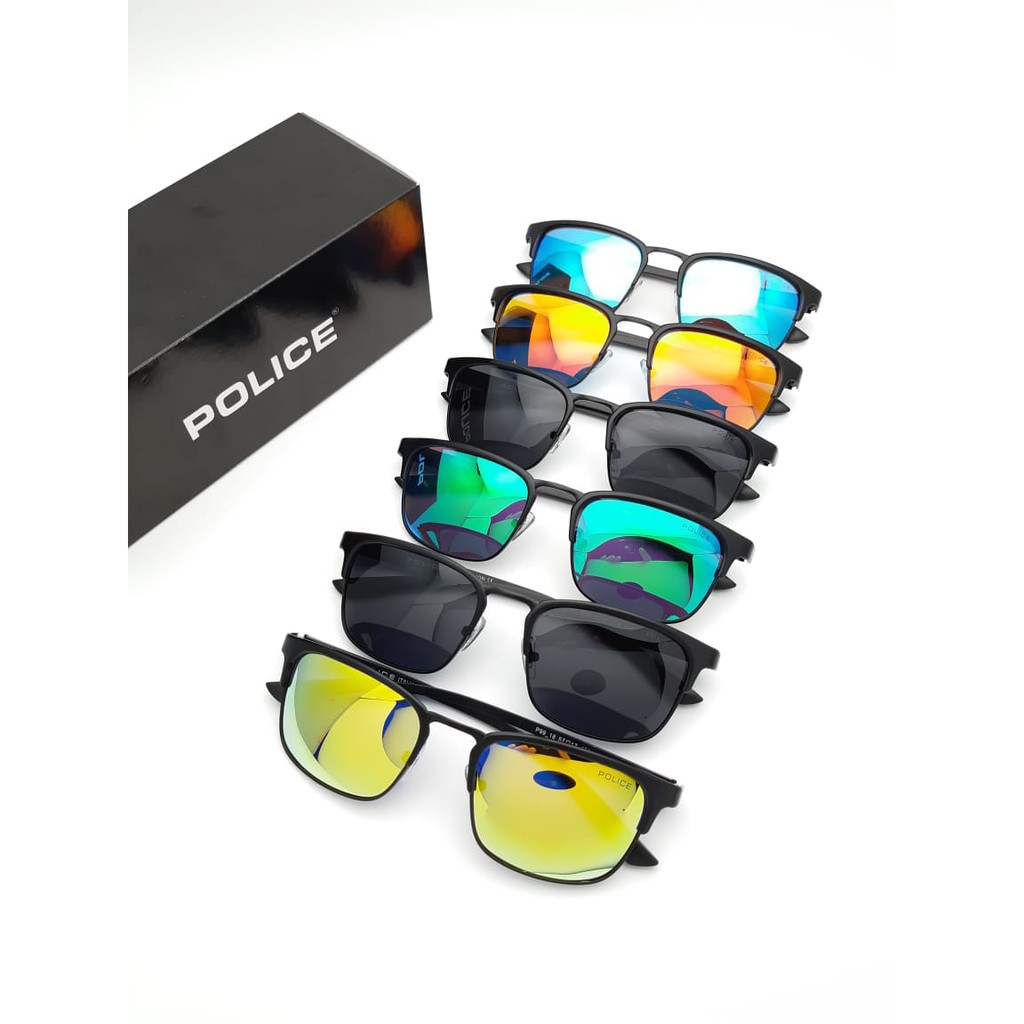 Sunglass Kacamata Sepeda Pria Kacamata Police A9918 Lensa Anti UV