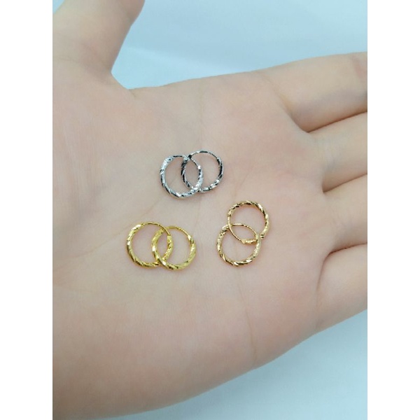 anting ring gypsy ukir besar/kecil/ anting perak asli silver925 lapis emas/anting fashion impor