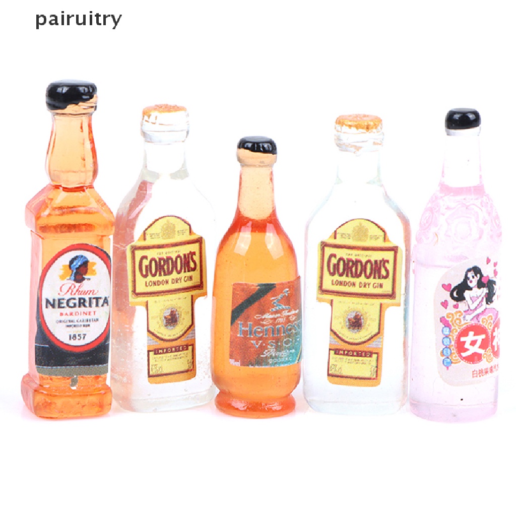 Prt 10Pcs / Set Miniatur Botol Wine Skala 1: 12 Untuk Aksesoris Dapur Rumah Boneka PRT