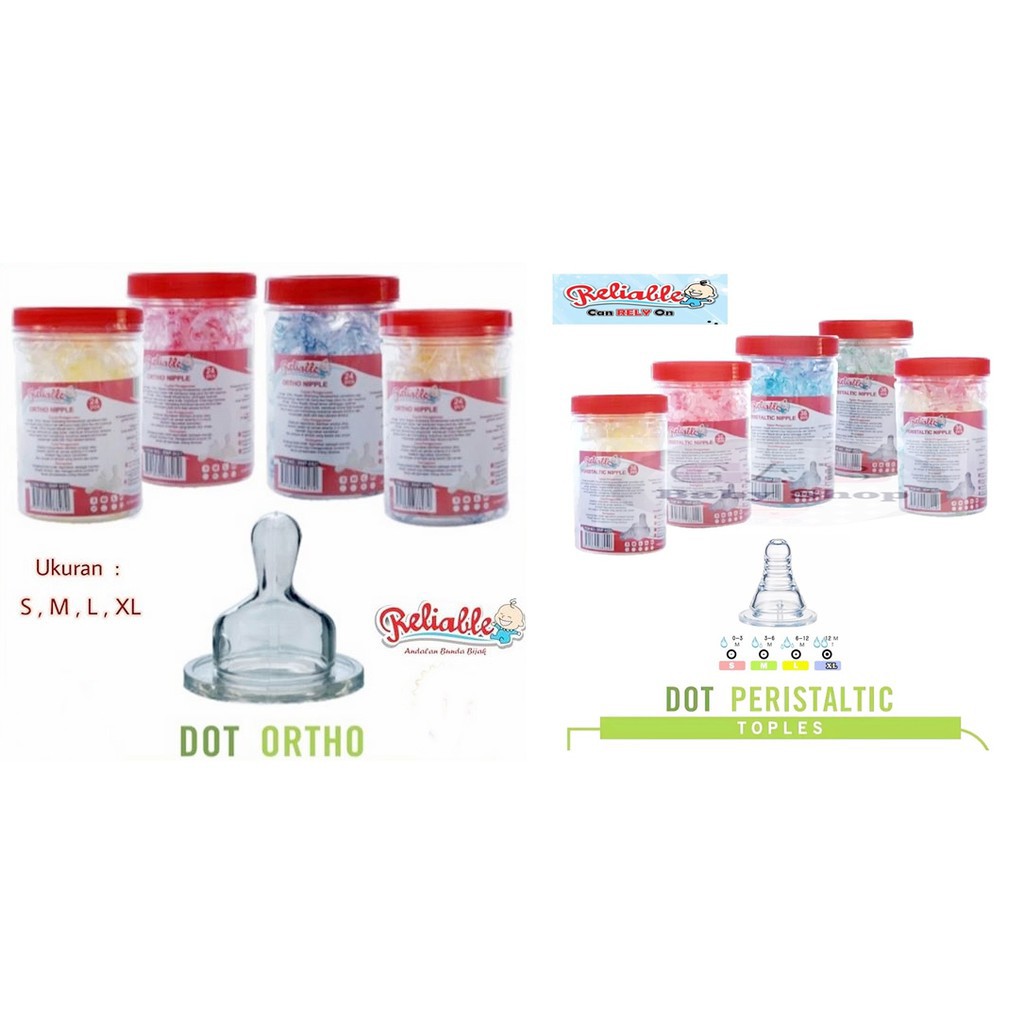 Reliable Dot Botol Susu Bayi Peristaltic &amp; Ortho | Silicone Nipple Reliable |Dot Silikon Peristaltik