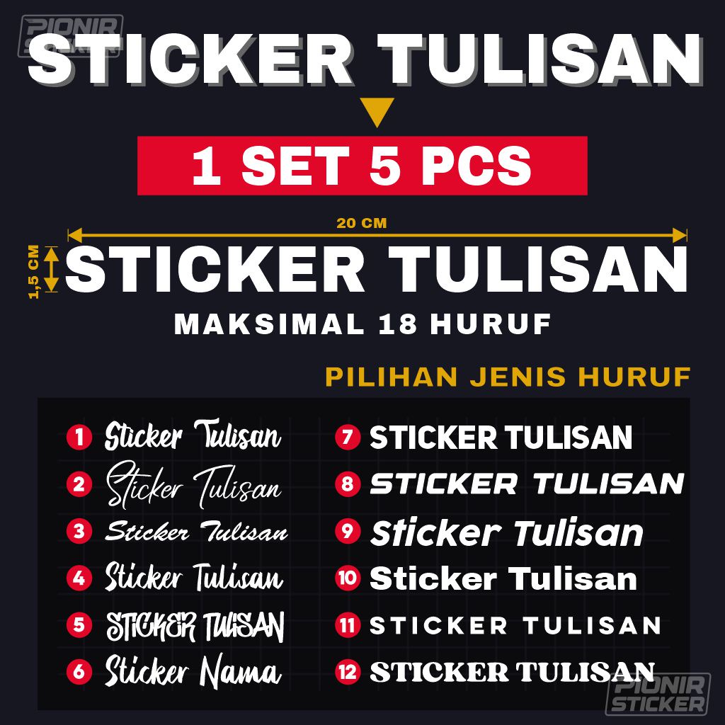 Cutting Sticker Custom Stiker Tulisan Nama Motor Mobil Laptop HP