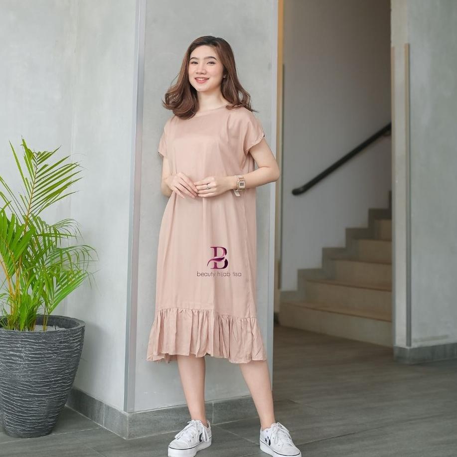 Lagi Tren.. DASTER RUFFLE WANITA BUSUI RESLETING DEPAN BUMIL KEKINIAN MODEL KOREA JEPANG REMAJA MIDI