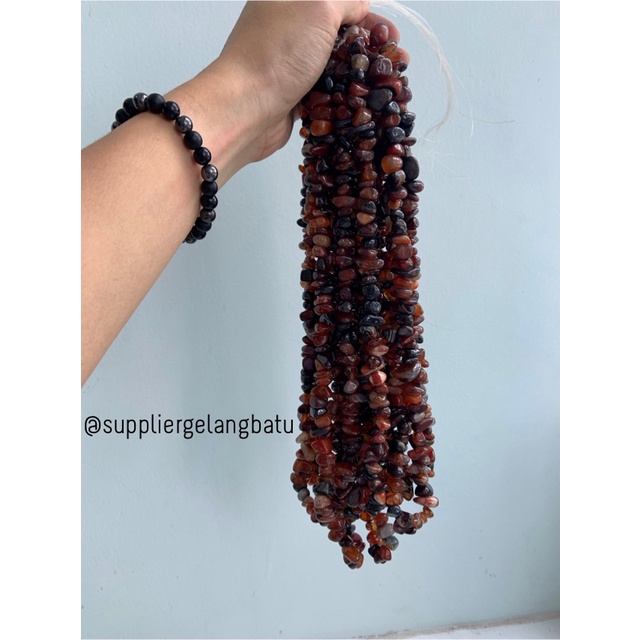 KERIKIL BESAR Batu BLACKRED AGATE 2cm MERAH HITAM kalimantan pilihan