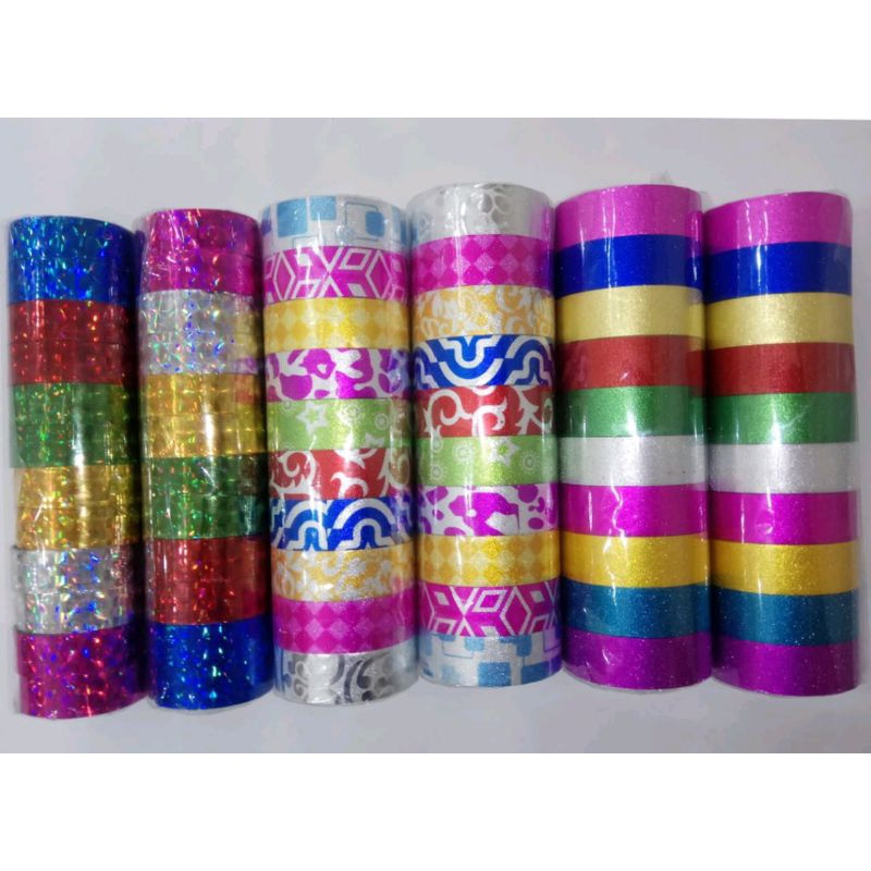 Isolasi Kado Gambar Lucu Fancy(1slop isi 10 pcs)/Solasi Glitter/solatif fancy