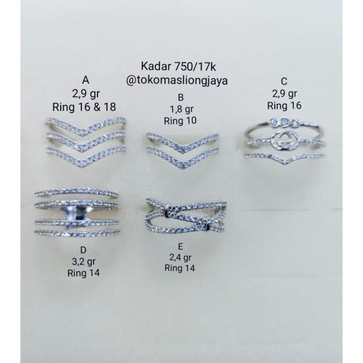 Cin-cin Emas Putih Kadar 750/17k