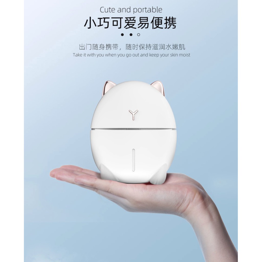 Humidifier Dudu Cat Ultrasonic Air Aromatherapy Night Light 200ml