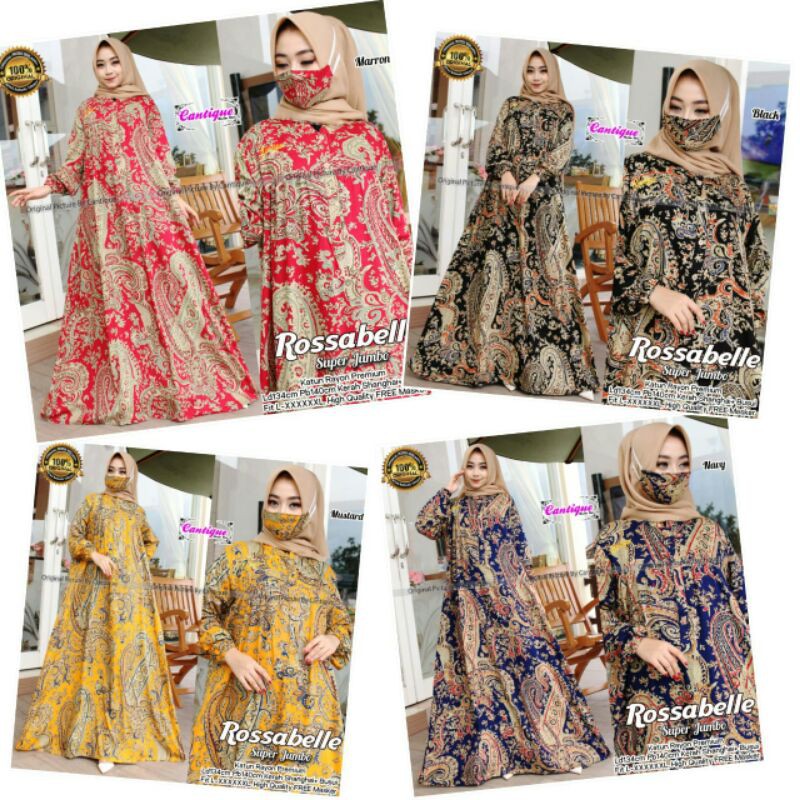 Gamis Katun Rayon Premium Batika Umbrella LD 116 Busui Tangan Smoke