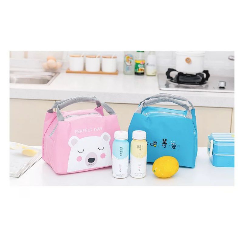 Tas Bekal/Tempat Bekal/Lunch Bag TAHAN PANAS Cooler Bag Kantong Bento Tas Penyimpanan kotak makanan Makan Siang serbaguna