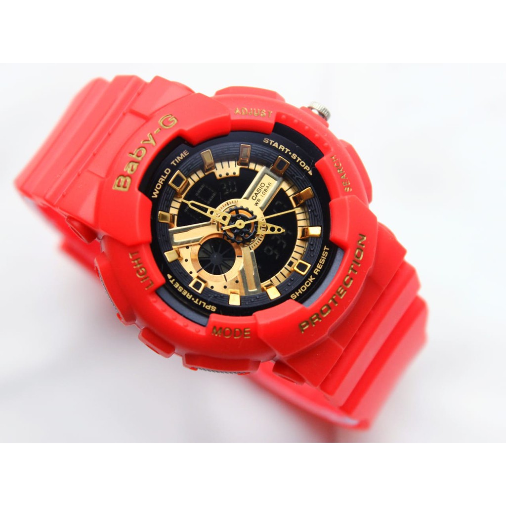 JAM TANGAN WANITA SPORT CASIO BABY-G GA110 DUAL TIME  RUBBER