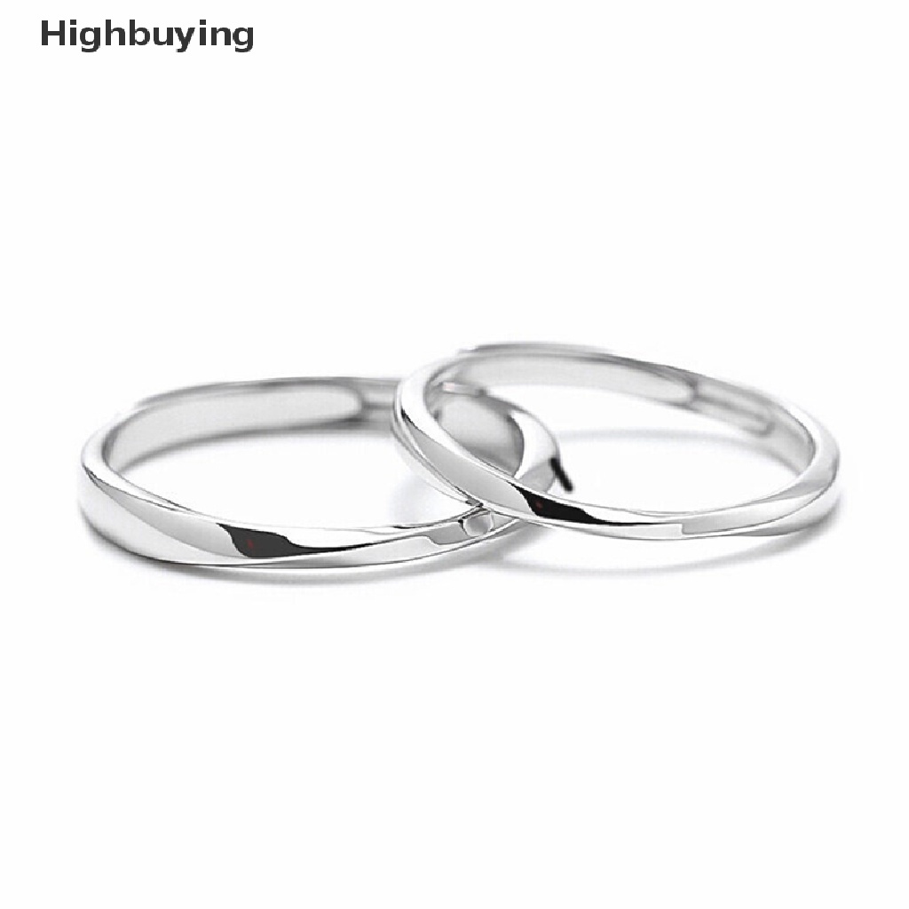 Hbid 1 Pasang Cincin Nikah / Tunangan Adjustable Hias Kristal / Berlian Untuk Pasangan / Pria / Wanita