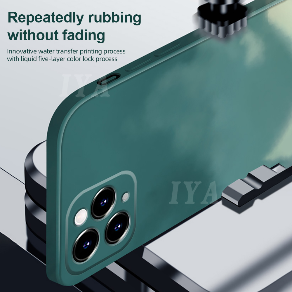 Case Pelindung Kamera Bahan Silikon Cair Warna Gradasi Untuk Iphone 12 Pro Max 6 6s 7 8 Plus Xr