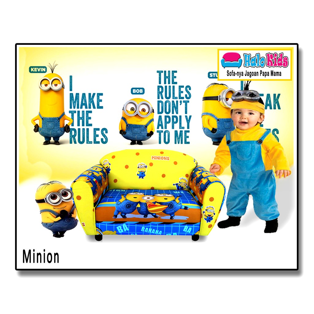 HADIAH ANAK | SOFA HALO KIDS - MOTIF MINION | SOFA ANAK | KURSI BAYI | MAINAN BUKAN SOFA ODONG2