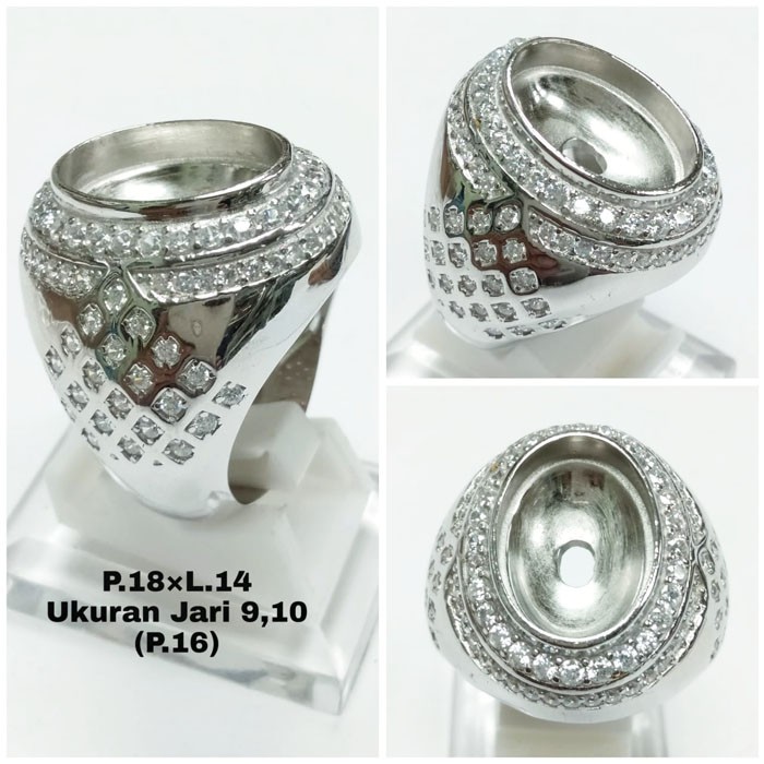 Cincin Perak Untuk Isi Batu Cincin Sterling Silver 925 Man Fashion Ring Cangkang Emban Kokot Perak