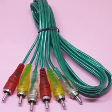 Kabel Rca to Rca 1.2m / Kabel AV VIDEO 1.2m Transparan / Audio 3-3 High Quality