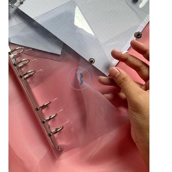 

TOP PRODUK ✪ Bindermu Korean Style Clear Cover Binder Aesthetics 26ring B5 20ring A5 6ring A6 Planner Notebook Buku Tulis Transparant 6 lubang holes B5++