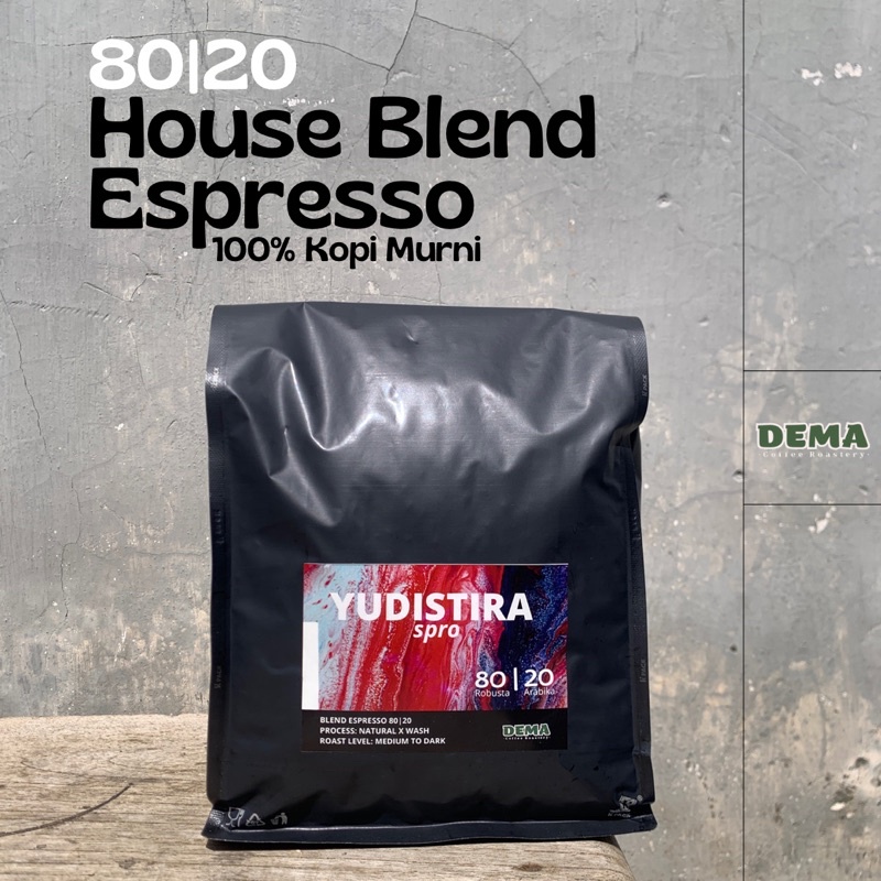 

Kopi espresso blend Yudistira 80/20 robusta/arabika biji/bubuk 200gr/500gr roasted coffee