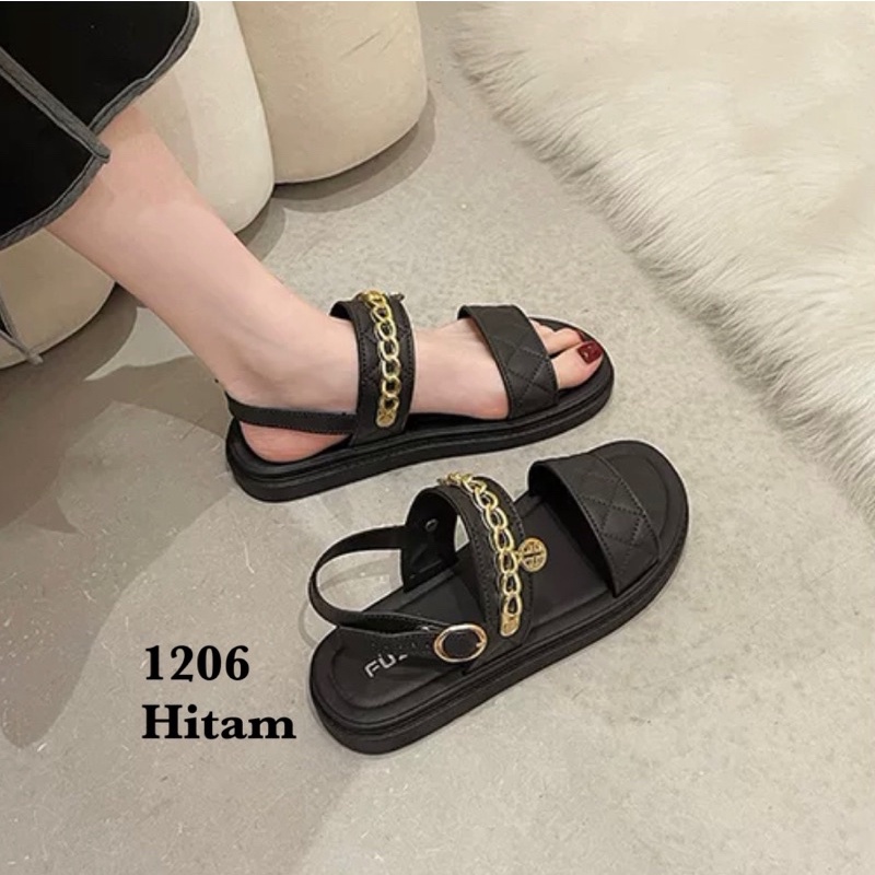 SANDAL WANITA SLIP ON TALI FASHION KOREA SHOES 1206