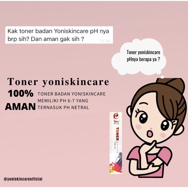 TONER BADAN YONI SKINCARE 100 ml / Toner Badan HALAL &amp; BPOM (Pemutih Badan, Penghilang Bekas Luka)