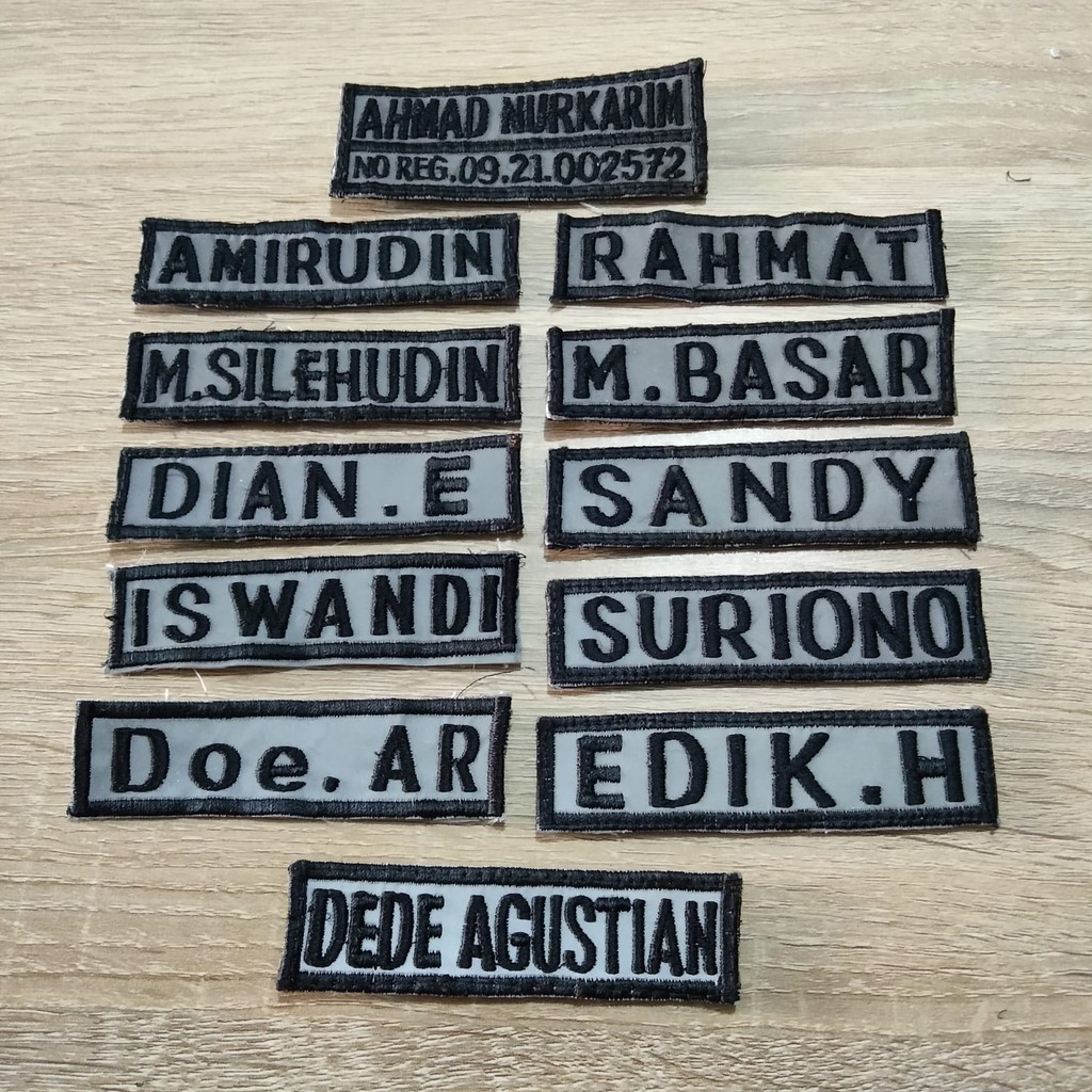 Bed Papan Nama Dada Bordir  / Name Tag Bordir | Bisa Request Nama Sendiri