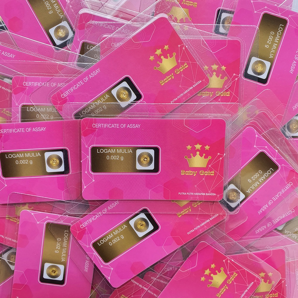 BabyGold Baby Gold 0.002gr 0,002 gr 0.002 g gram Logam Mulia Asli Emas Murni (PINK) Mini Gold Minigold