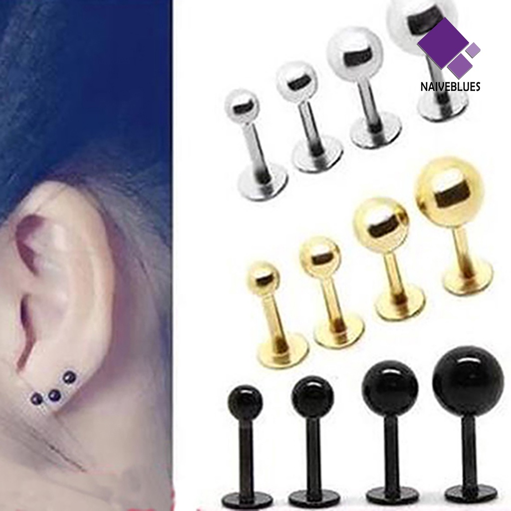 Anting Stud Bentuk Barbell Bahan Titanium Untuk Wanita