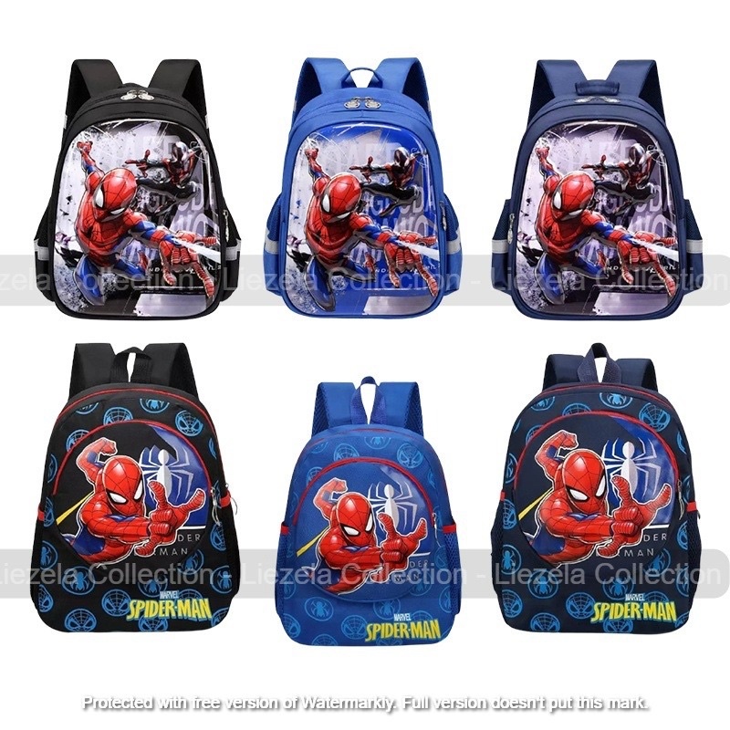 Liezela Collection - MARVEL SPIDERMAN TAS ANAK RANSEL TK &amp; SD ANAK LAKI-LAKI &amp; PREMPUAN TAS SEKOLAH 1-2-3-4 TAHUN 2021