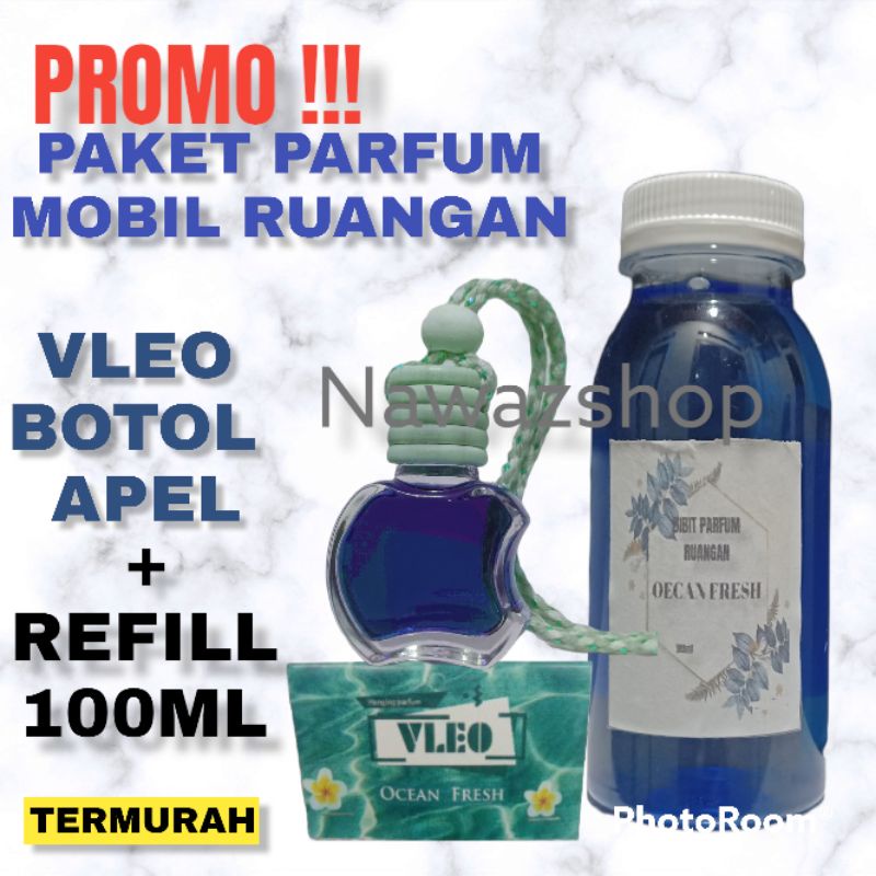 PARFUM MOBIL VLEO SCENTS PAKET HEMAT(VLEO  BOTOL APEL +REFILL 100ml)