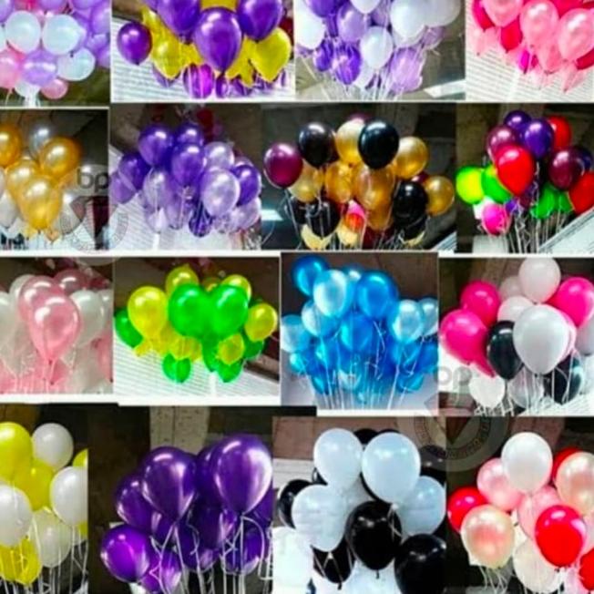 balon latex metalik / Balon Karet Polos 12inch Perpack isi100pcs - Hitam