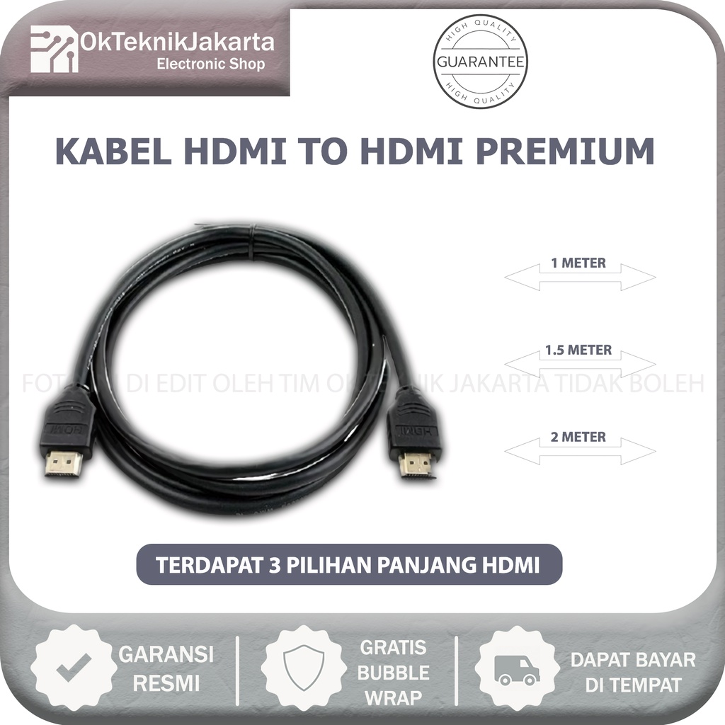 OTJ [ COD ] + [ GRATIS ONGKIR ] Kabel HDMI To HDMI 1 Meter  Premium Kualitas Bagus HD 1080p 4K HOR