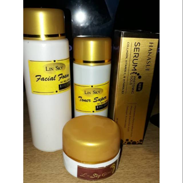 Satu paket linsky serum gold hanasui