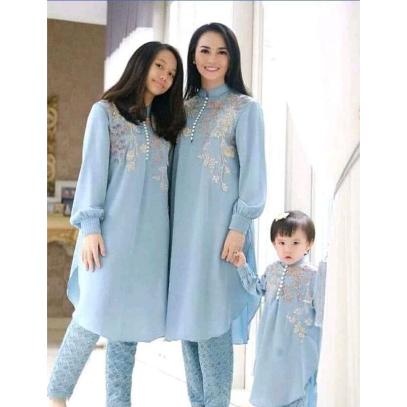 TUNIK WANITA / TUNIK REMAJA / TUNIK BORDIR BROKAT / SET ATASAN DAN CELANA