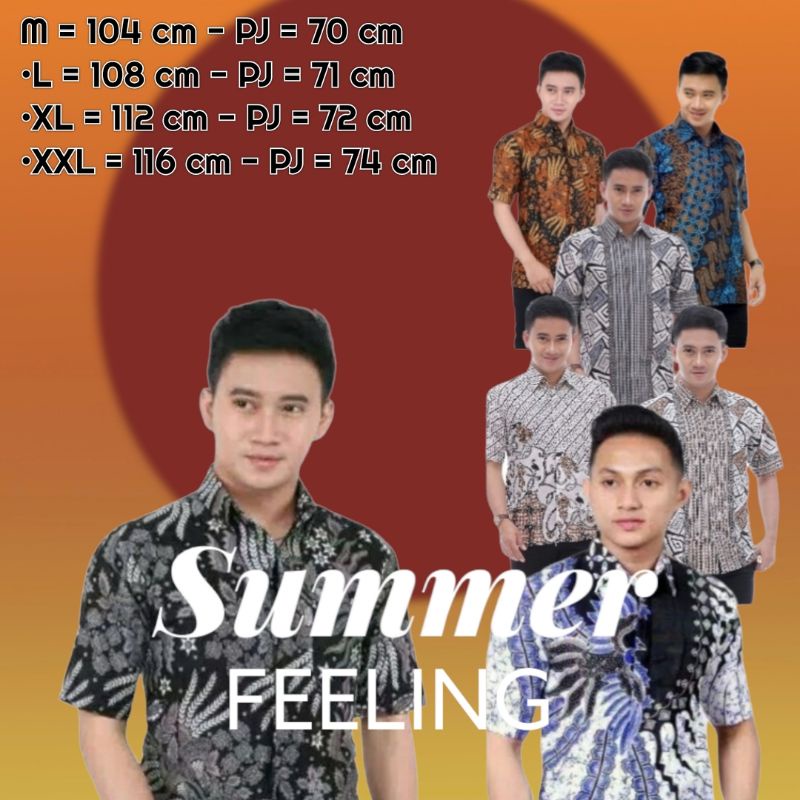 AZMI- Kemeja Batik Pria Lengan Pendek Modern Casual Modis Motif Sultan Exclusive Size M L XL XXL
