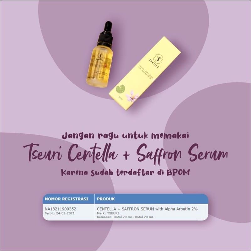 TSEURI SERUM CENTELLA SAFFRON ALPHA ARBUTIN BPOM 20ML