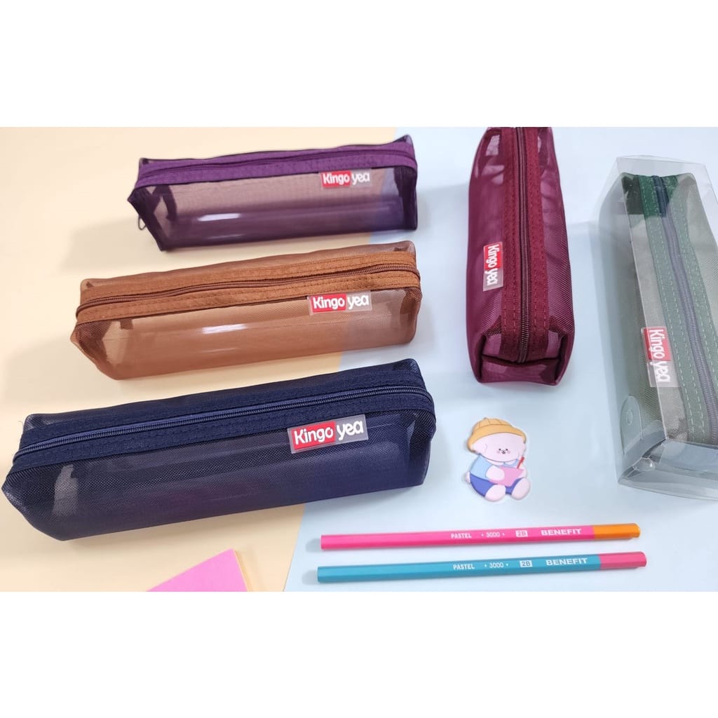 KOTAK TEMPAT PENSIL SLETING JARING WARNA POLOS DEWASA REMAJA SOUVENIR KADO