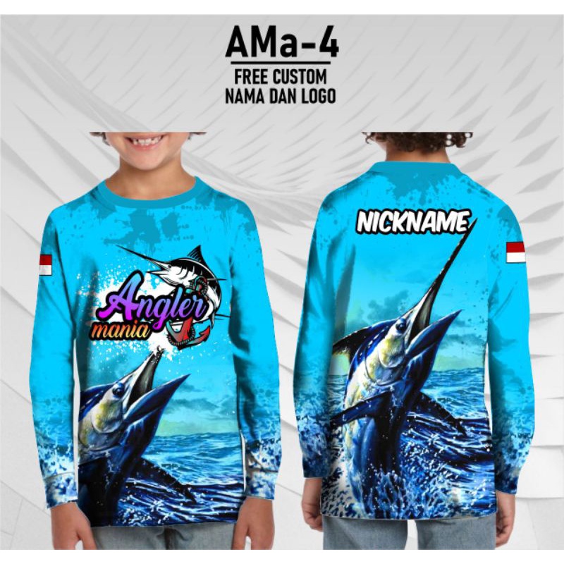 baju mancing anak kaos jersey angler mania free custom