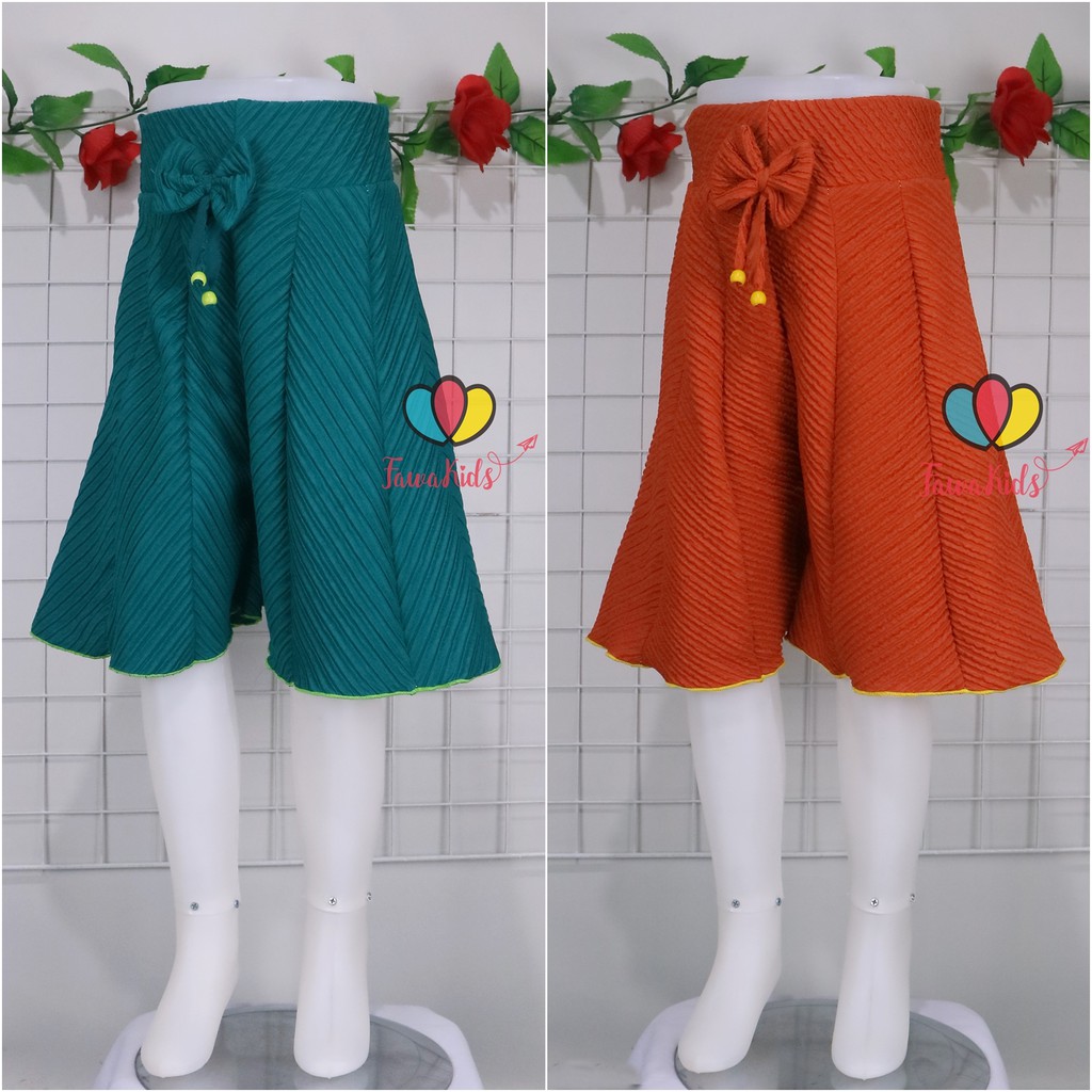 Rok Celana Polos Uk 8-10 Tahun - Bawahan Anak Perempuan Cewek Model Rok Celana Grosir Adem Murah