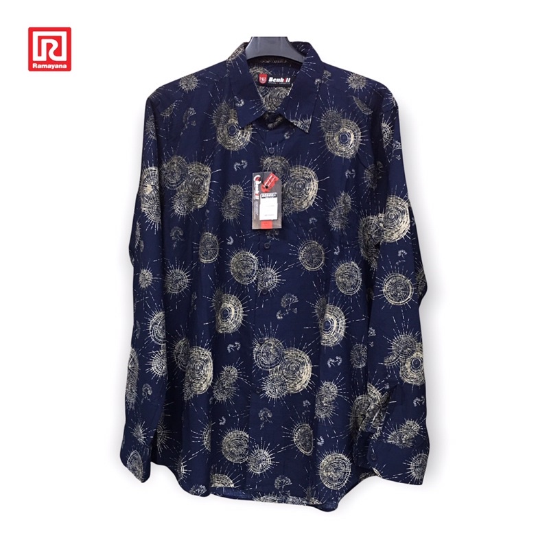 Benhill Kemeja Printing Pria Lengan Panjang