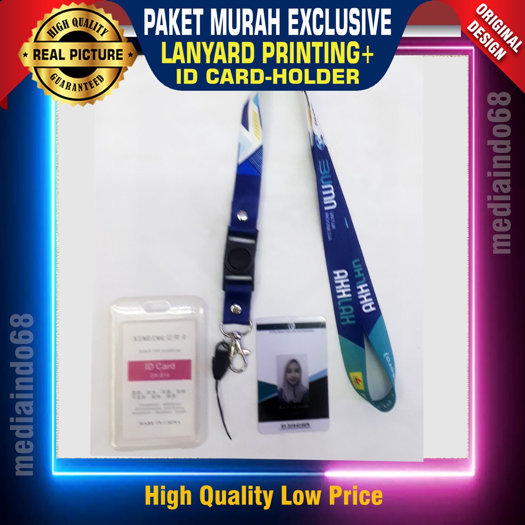 

Paket Lanyard Custom 2 cm + Id Card Custom + Card Holder
