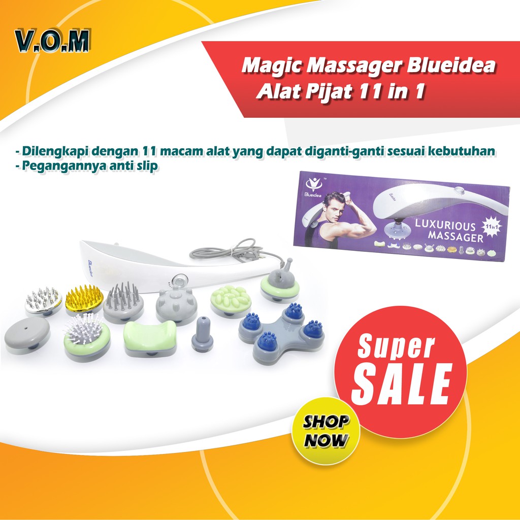 VOM Magic Massager Blueidea 0053 - Alat Pijat 11 in 1 Kepala
