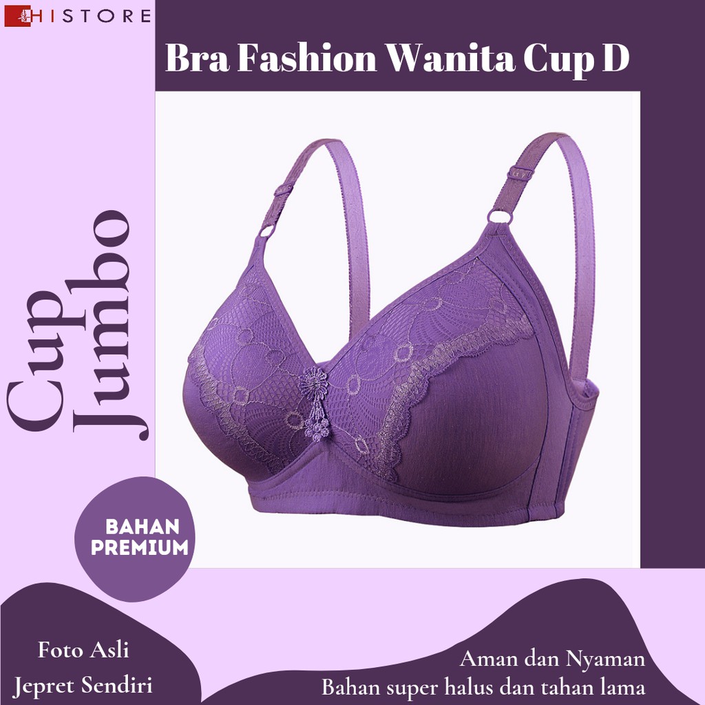 [HI] Bra BH JUMBO CUP D Fashion Wanita Bra wanita Premium Busa Tipis Tanpa Kawat Sangat Nyaman 8072