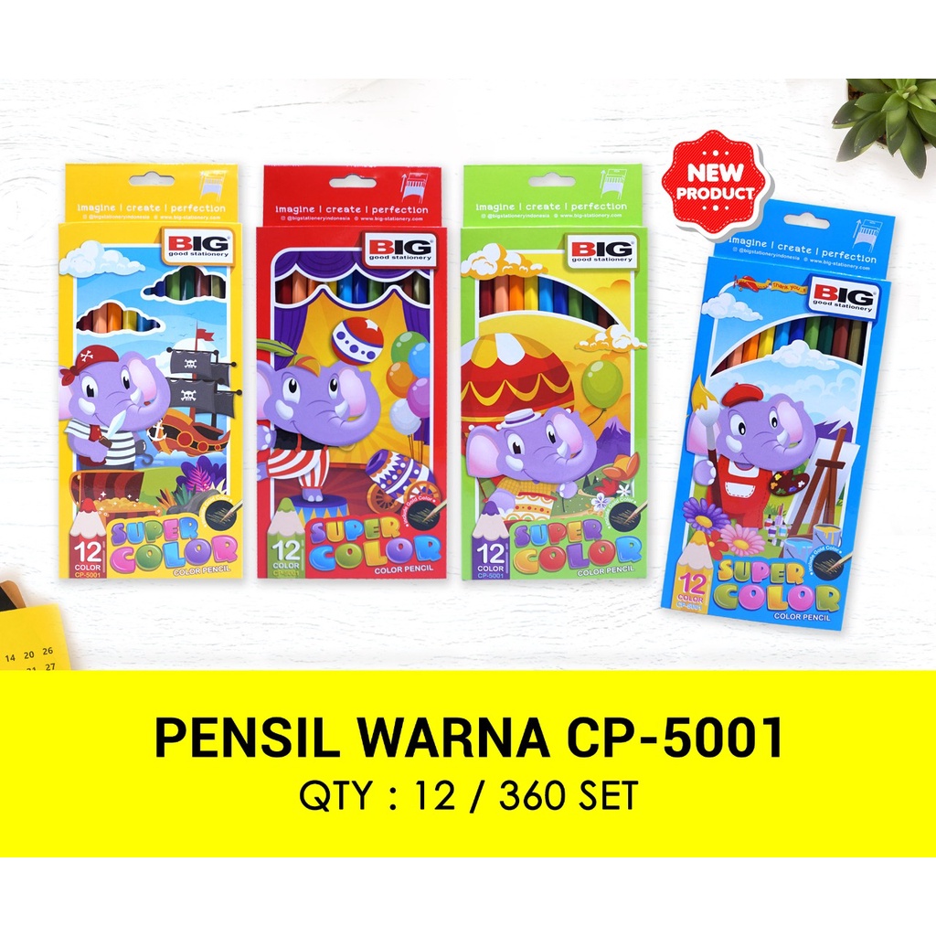 

Pensil Warna BIG 12 warna/ Pensil Warna Panjang Pendek New Kualitas Terbaik