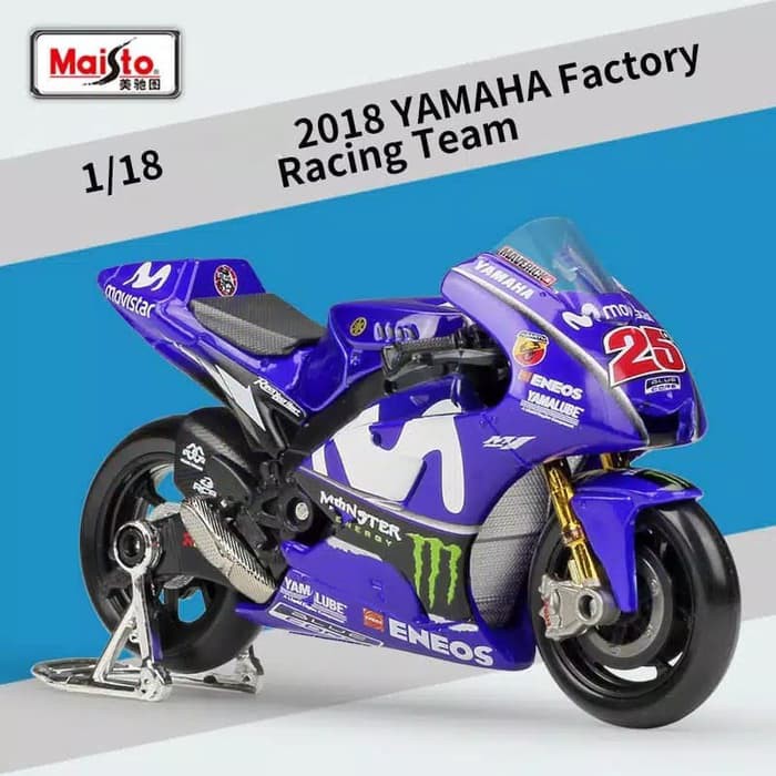 Diecast Miniatur Maverick Vinales Movistar Yamaha YZR M1 2018 MotoGP