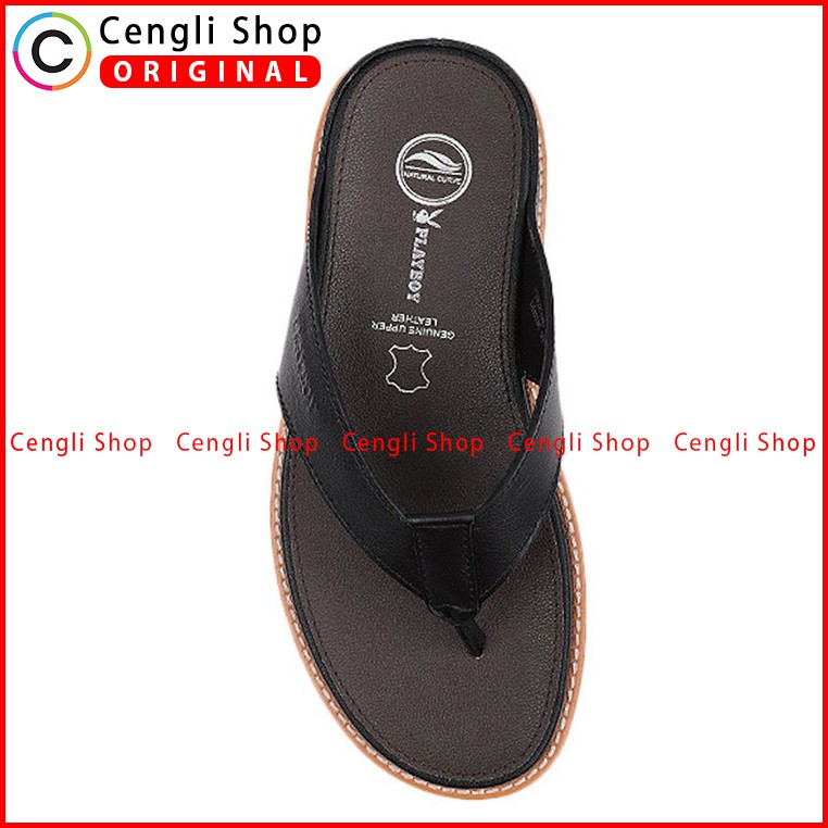 PLAYBOY SANDAL JEPIT KULIT CASUAL PRIA ORIGINAL TERBARU HITAM PLB7