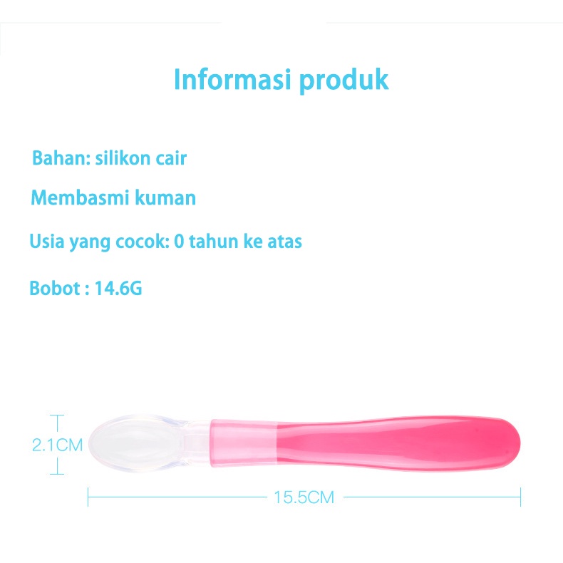 Sendok makan bayi/Sendok silikon bayi/Sendok Makan Bayi Silikon/Sendok makan bayi silicone (B64)