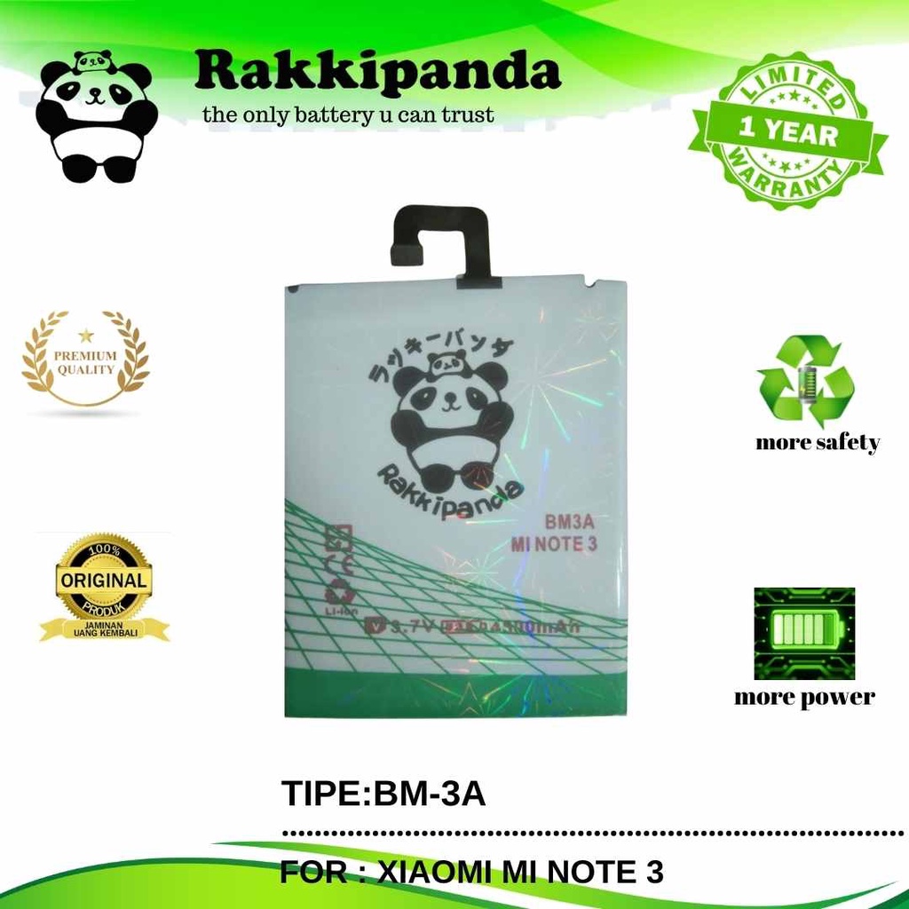 R/K- RakkiPanda - BM3A BM 3A Xiaomi Mi Note 3 Batre Batrai Baterai