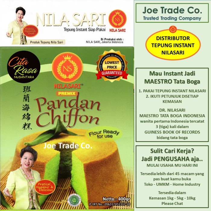 

PROMO Chiffon Pandan Tepung Premix 400gram