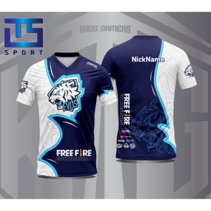 Kaos Jersey Gaming Free Fire Evos Mobile Legend Terbaru