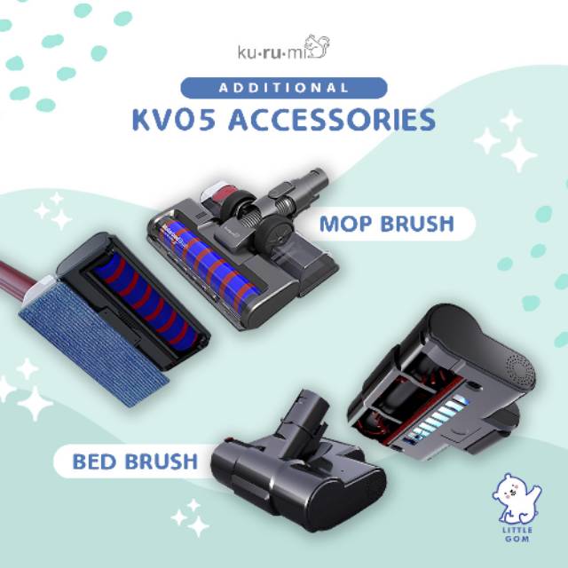 Aksesoris dan sparepart Kurumi Kv05 mop brush dan bed brush
